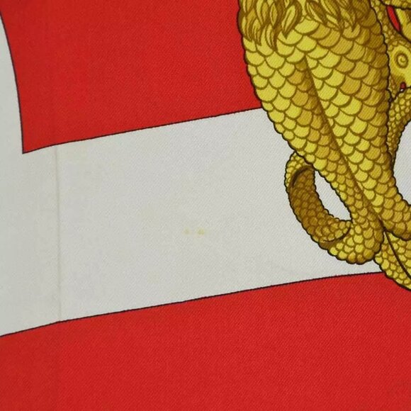 HERMES Carre 90 CHATEAUX DARRIERE Scarf Red/Multicolor Silk - Picture 11 of 11